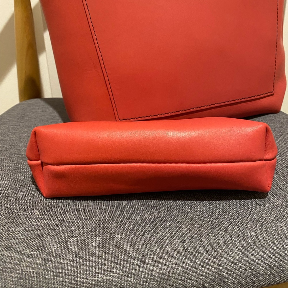 NEW Portland Leather Goods Medium Zip Tote and Utility Bag Bundle in Tulip π·π· - Picture 9 of 13
